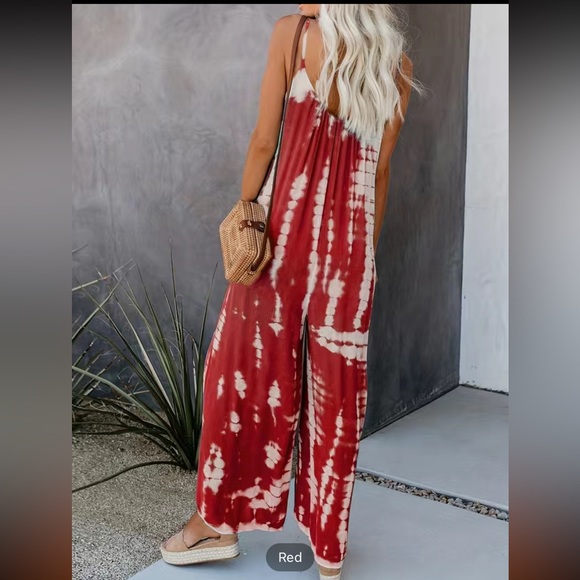 Pants - Tie Dye Wide Leg Cami Jumpsuit NEW